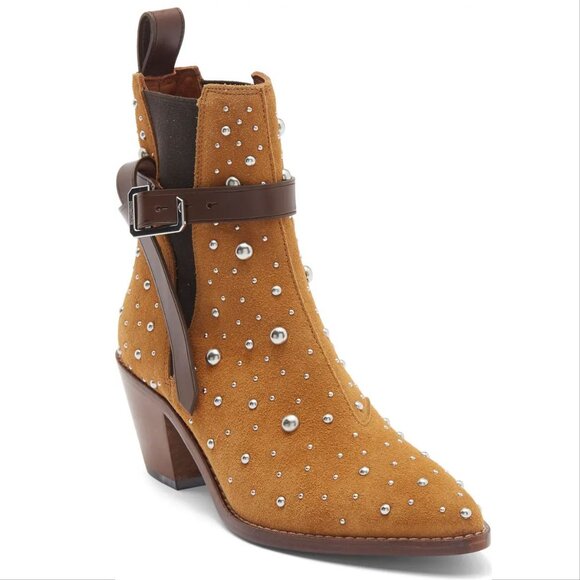 ZADIG & VOLTAIRE Tyler Cecilia Dream Stud Boots EU 41 11 Folk Suede Western NEW - Picture 4 of 15